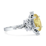 Vintage Style Engagement Ring Marquise Cubic Zirconia 925 Sterling Silver