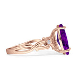 Marquise Split Shank Infinity Twisted Ring Cubic Zirconia 925 Sterling Silver