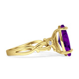 Marquise Split Shank Infinity Twisted Ring Cubic Zirconia 925 Sterling Silver