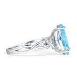 Marquise Split Shank Infinity Twisted Ring Cubic Zirconia 925 Sterling Silver