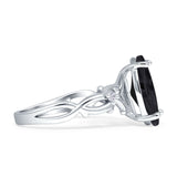 Marquise Split Shank Infinity Twisted Ring Cubic Zirconia 925 Sterling Silver