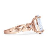 Marquise Split Shank Infinity Twisted Ring Cubic Zirconia 925 Sterling Silver
