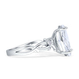 Marquise Split Shank Infinity Twisted Ring Cubic Zirconia 925 Sterling Silver