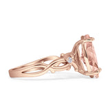 Marquise Split Shank Infinity Twisted Ring Cubic Zirconia 925 Sterling Silver