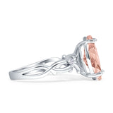 Marquise Split Shank Infinity Twisted Ring Cubic Zirconia 925 Sterling Silver