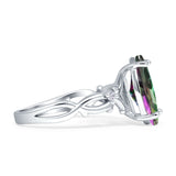 Marquise Split Shank Infinity Twisted Ring Cubic Zirconia 925 Sterling Silver