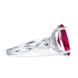 Marquise Split Shank Infinity Twisted Ring Cubic Zirconia 925 Sterling Silver