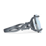Marquise Split Shank Infinity Twisted Ring Cubic Zirconia 925 Sterling Silver