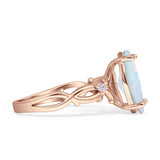 Marquise Split Shank Infinity Twisted Ring Cubic Zirconia 925 Sterling Silver