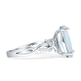 Marquise Split Shank Infinity Twisted Ring Cubic Zirconia 925 Sterling Silver