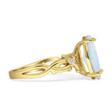 Marquise Split Shank Infinity Twisted Ring Cubic Zirconia 925 Sterling Silver