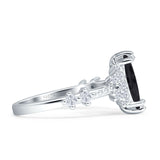 Marquise Halo Beaded Ring Cubic Zirconia 925 Sterling Silver