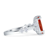 Marquise Halo Beaded Ring Cubic Zirconia 925 Sterling Silver