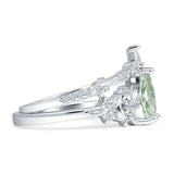 Two Piece Pear Teardrop Bridal Ring