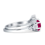 Round Beaded Marquise Vintage Style Cubic Zirconia Engagement Ring 925 Sterling Silver