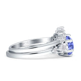 Round Beaded Marquise Vintage Style Cubic Zirconia Engagement Ring 925 Sterling Silver