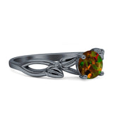 Budding Willow Solitaire Ring Round Cubic Zirconia 925 Sterling Silver