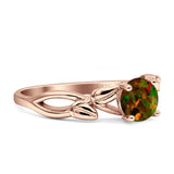 Budding Willow Solitaire Ring Round Cubic Zirconia 925 Sterling Silver