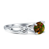 Budding Willow Solitaire Ring Round Cubic Zirconia 925 Sterling Silver
