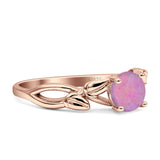 Budding Willow Solitaire Ring Round Cubic Zirconia 925 Sterling Silver