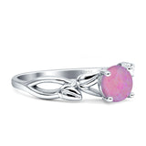 Budding Willow Solitaire Ring Round Cubic Zirconia 925 Sterling Silver