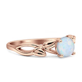 Budding Willow Solitaire Ring Round Cubic Zirconia 925 Sterling Silver