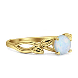 Budding Willow Solitaire Ring Round Cubic Zirconia 925 Sterling Silver