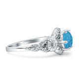 Art Deco Ring Sunflower Design Round Cubic Zirconia 925 Sterling Silver