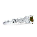 Vintage Style Sunflower Marquise Round Cubic Zirconia Ring 925 Sterling Silver