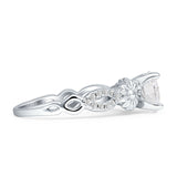 Vintage Style Sunflower Marquise Round Cubic Zirconia Ring 925 Sterling Silver