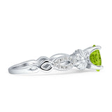 Vintage Style Sunflower Marquise Round Cubic Zirconia Ring 925 Sterling Silver