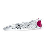 Vintage Style Sunflower Marquise Round Cubic Zirconia Ring 925 Sterling Silver