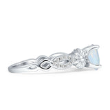 Vintage Style Sunflower Marquise Round Cubic Zirconia Ring 925 Sterling Silver