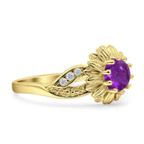 Sunflower Ring Infinity Twisted Round Cubic Zirconia 925 Sterling Silver