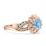 Sunflower Ring Infinity Twisted Round Cubic Zirconia 925 Sterling Silver