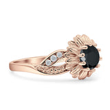 Sunflower Ring Infinity Twisted Round Cubic Zirconia 925 Sterling Silver