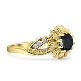 Sunflower Ring Infinity Twisted Round Cubic Zirconia 925 Sterling Silver