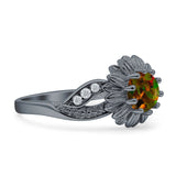 Sunflower Ring Infinity Twisted Round Cubic Zirconia 925 Sterling Silver