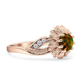 Sunflower Ring Infinity Twisted Round Cubic Zirconia 925 Sterling Silver