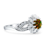 Sunflower Ring Infinity Twisted Round Cubic Zirconia 925 Sterling Silver