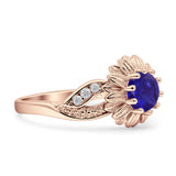 Sunflower Ring Infinity Twisted Round Cubic Zirconia 925 Sterling Silver