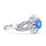 Sunflower Ring Infinity Twisted Round Cubic Zirconia 925 Sterling Silver