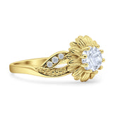 Sunflower Ring Infinity Twisted Round Cubic Zirconia 925 Sterling Silver