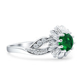Sunflower Ring Infinity Twisted Round Cubic Zirconia 925 Sterling Silver