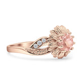 Sunflower Ring Infinity Twisted Round Cubic Zirconia 925 Sterling Silver