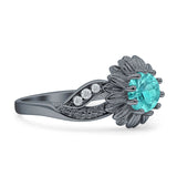 Sunflower Ring Infinity Twisted Round Cubic Zirconia 925 Sterling Silver