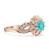 Sunflower Ring Infinity Twisted Round Cubic Zirconia 925 Sterling Silver