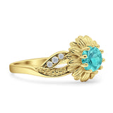 Sunflower Ring Infinity Twisted Round Cubic Zirconia 925 Sterling Silver