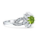 Sunflower Ring Infinity Twisted Round Cubic Zirconia 925 Sterling Silver