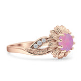 Sunflower Ring Infinity Twisted Round Cubic Zirconia 925 Sterling Silver